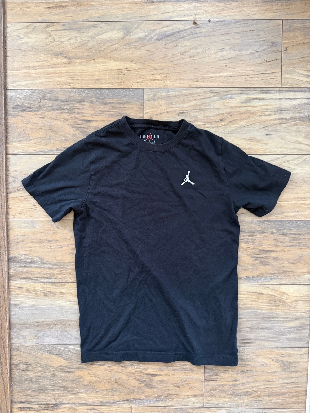 Jordan Black Short-Sleeve Crewneck Tee with White Jumpman